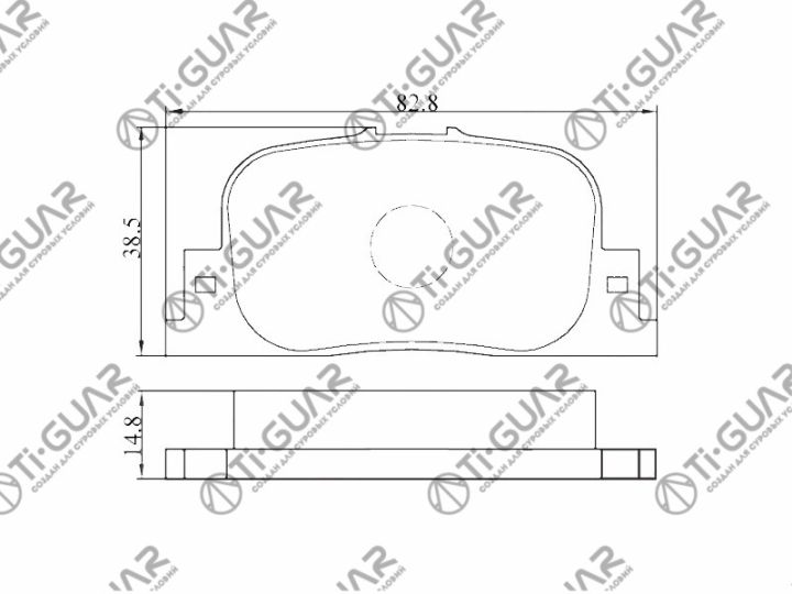 Тормозные колодки TG-604C/PF1431 (КЕРАМИКА)* Ti·GUAR