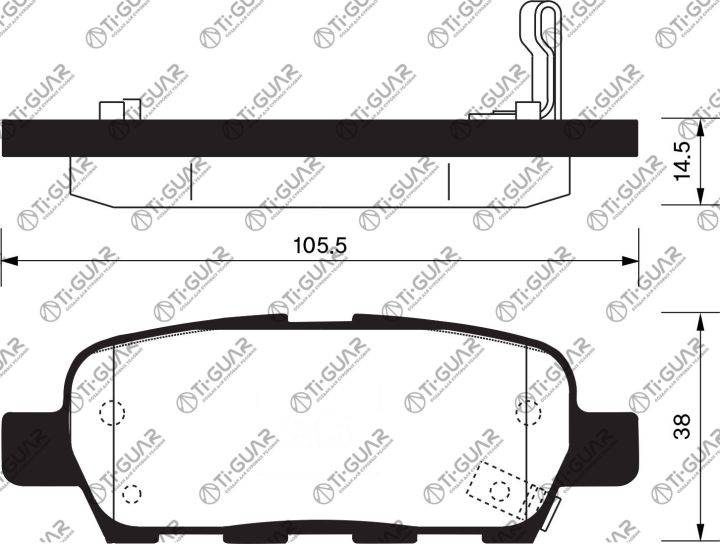 Тормозные колодки TG-654C/PN2466 (КЕРАМИКА)* Ti·GUAR Тормозные колодки TG-654C/PN2466 (КЕРАМИКА)* Ti·GUAR